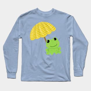 Frog under beach umbrella Long Sleeve T-Shirt